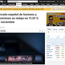 El mercado espaol de fusiones y adquisiciones se redujo un 11,53 % hasta noviembre